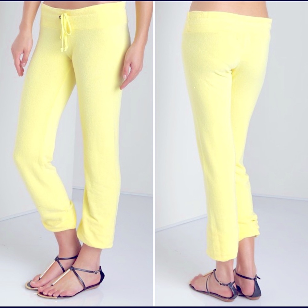 Wildfox Joggers in Neon Yellow Size Small